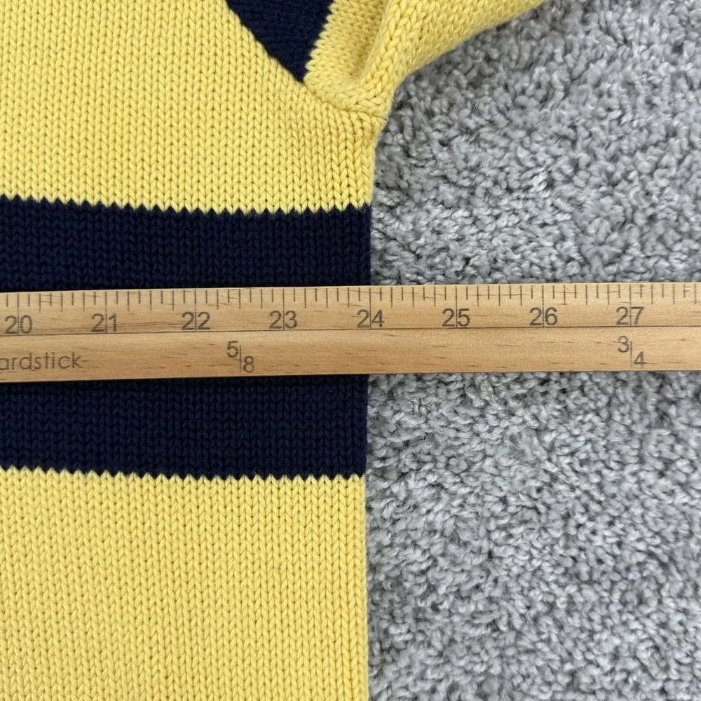 Polo Ralph Lauren Sweater Mens XL Navy/Yellow Striped VTG 90s Fisherman Nautical